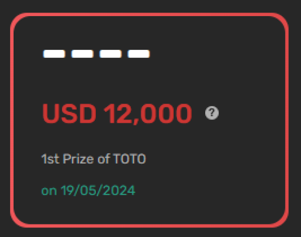 eclbet Toto First Prize
